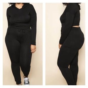 Plus size hoodie jogger set
